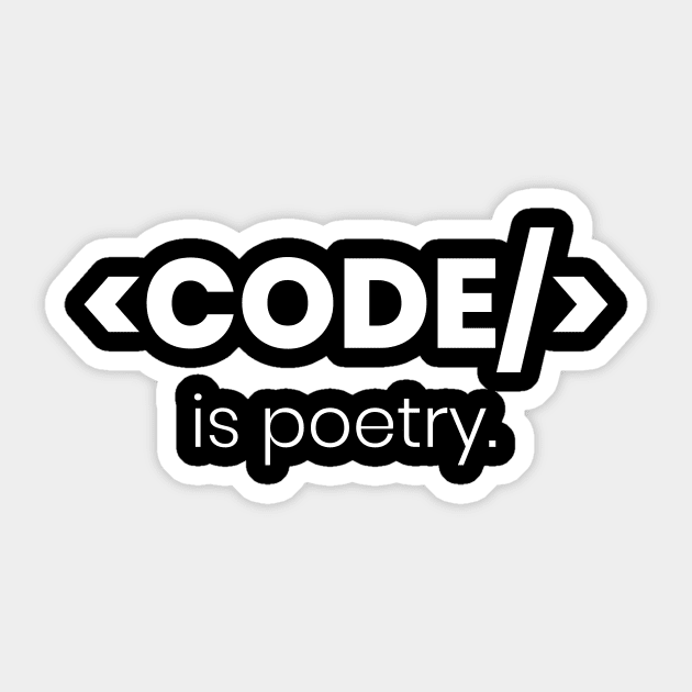 Code is poetry - Programming Sticker by Meow Meow Cat